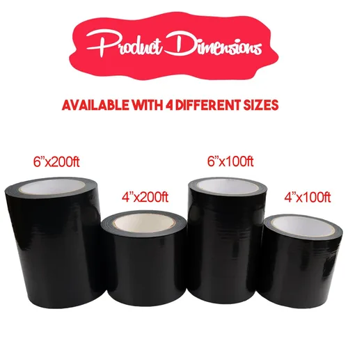 Miniatura 7 de Cinta de Barrera de Vapor, Cinta de Polietileno Negro de 7 Mil Sellando Costura de Barrera de Humedad, Cinta de Sellado para Espacio de Acceso, 6" x