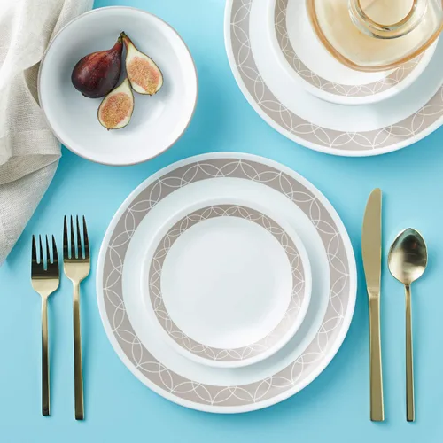 Miniatura 2 de Corelle Platos de Pan Resistentes a las Astillas, 8 Piezas, Sand Sketch
