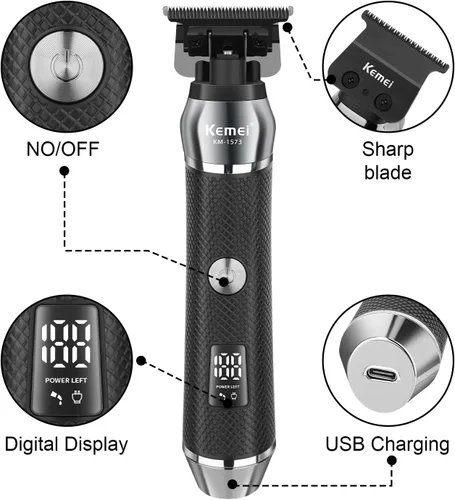 Miniatura 6 de KEMEI Cortapelos profesionales inalámbricos para hombres, cortadoras de pelo recargables y recortadoras para cortar, herramientas eléctricas