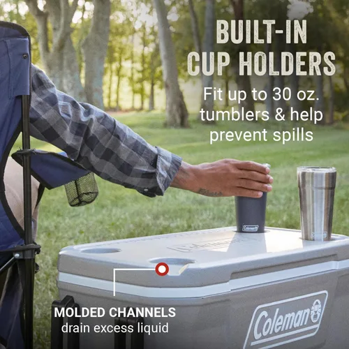 Miniatura 7 de Coleman Classic Series - Enfriador portátil aislado con ruedas, resistente a fugas, para exteriores, mantiene el hielo hasta 5 días, 62 cuartos