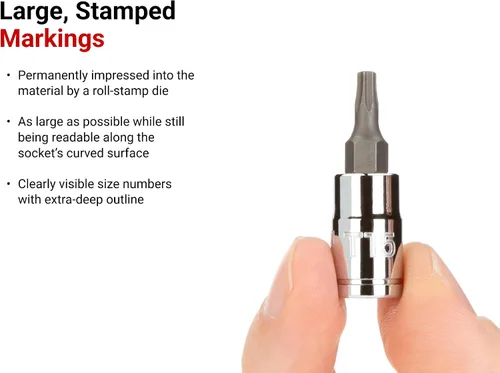 Miniatura 6 de TEKTON Juego de dados Torx de 1/4 pulgadas con riel, 10 piezas (T6-T30) SHB90103