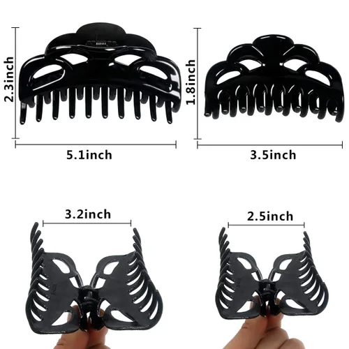 Miniatura 2 de Pinzas para cabello grandes de plástico, para mujeres con cabello grueso