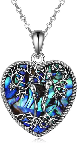 Miniatura 116 de ONEFINITY Collar de plata de ley 925 con diseño de árbol de la vida con colgante de nudo celta de concha de abulón para mujer