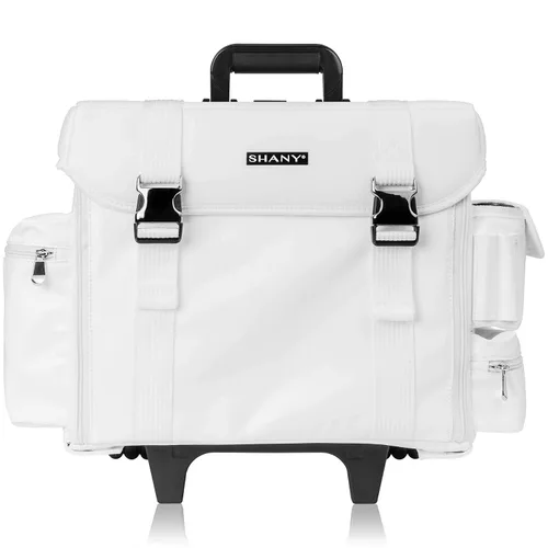 Miniatura 2 de Estuche de maquillaje blando con carrito SHANY Cosmetics, 2 compartimientos, color negro con 3 bolsas organizadoras de malla de regalo