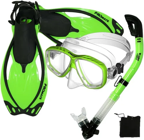 Miniatura 3 de Promate Juego de esnórquel con máscara de snorkel con aletas Azul