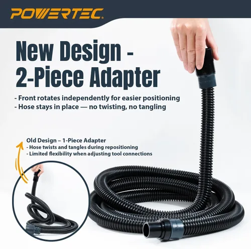Miniatura 6 de POWERTEC 70296 Reemplazo del adaptador de manguera atornillada, adaptador de manguera roscada de 1-1/2 pulgadas para kits de montaje POWERTEC 70175