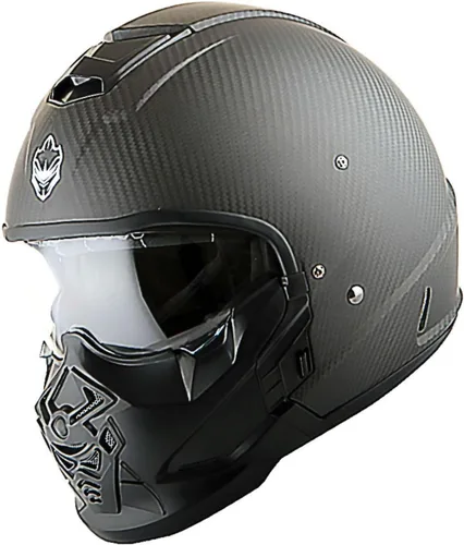 Miniatura 9 de Martian Genuine Real Carbon Fiber Motorcycle Full Face Helmet HB-B2 Open Face Glossy Carbon Black, DOT Approved