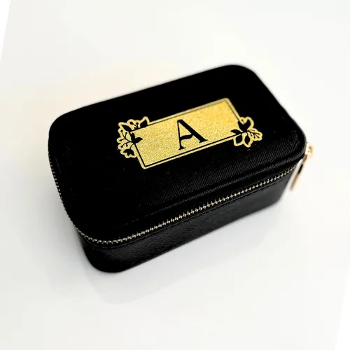COSMIYA Joyero de viaje personalizado con inicial, regalos personalizados con monograma para mujeres, regalos de propuesta de dama de honor,