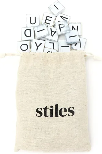 Miniatura 17 de Stiles 100 piezas de azulejos magnéticos de letras, letras magnéticas de madera para pizarra blanca, refrigerador o tablero de letras magnéticas