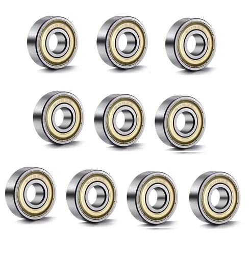 608 ZZ Rodamientos de bolas (10 unidades), 608ZZ rodamientos de bolas de metal con doble blindaje en miniatura para patineta (0.315 in x 0.866 in x