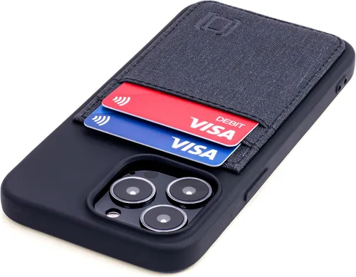 Miniatura 13 de Dockem Funda tipo cartera para iPhone 13 con carcasa de silicona líquida, placa de metal integrada para montaje magnético y 2 bolsillos para Negro