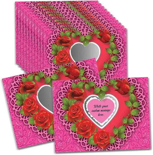 Miniatura 10 de My Scratch Offs - Paquete de 20 Mini Tarjetas Rasca y Gana DIY de Corazón Rosa para San Valentín con Calcomanías, 3x4 Pulgadas, Notas de Amor