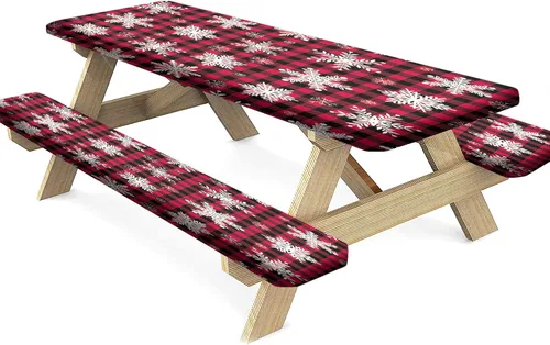 Miniatura 21 de Mantel ajustable para mesa y banco de pícnic de Halloween, diseño de fantasma, impermeable, 28 x 72 pulgadas, juego de 3 piezas, mantel ajustable al