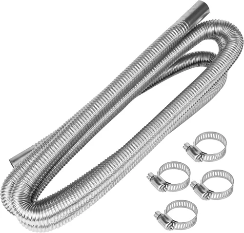 Miniatura 9 de Manguera de escape de acero inoxidable de 23.6 pulgadas, 1.0 in/1 pulgada de longitud de la manguera de ventilación de gas diésel, tubo de escape