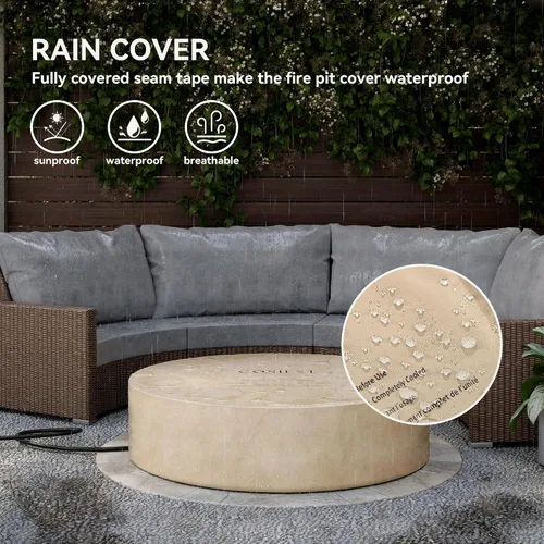 Miniatura 9 de COSIEST Mesa de café con fogata a propano para exteriores con base redonda de 40.5 pulgadas en bronce oscuro, calefactor de patio certificado