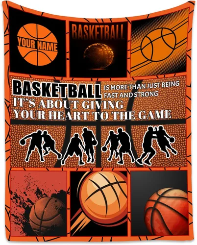 Miniatura 10 de Regalos de baloncesto para niños, manta de baloncesto para niñas y niños, mantas deportivas para jugadores, mantas de felpa para niños para sofá