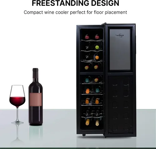 Miniatura 10 de Koolatron Urban Series - Enfriador de vino de doble zona, 18 botellas, refrigerador de vino termoeléctrico, refrigerador de vino independiente
