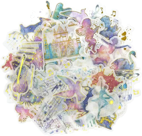 Miniatura 24 de allydrew Calcomanías decorativas para álbumes de recortes, Washi, manualidades para papelería, diario, fabricación de tarjetas (60 piezas), Verde