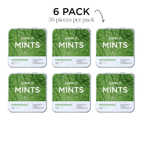 Miniatura 4 de SIMPLY MINTS - Mentas naturales de menta piperita para el aliento, paquete de 6 (180 piezas), hechas con aceite de menta piperita real Sin