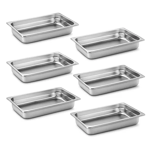Miniatura 23 de Aplancee Sartenes de 1/2 hotel de 4 pulgadas de profundidad de acero inoxidable para alimentos, antiatascos, juego de 6 sartenes de mesa de vapor