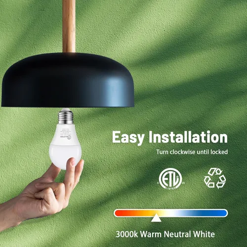 Miniatura 9 de Foco LED A19, bombillas LED equivalentes a 100 W, 15 W, 3000 K, luz blanca cálida, 1500 lúmenes, foco LED no regulable, base estándar E26 para 3000K