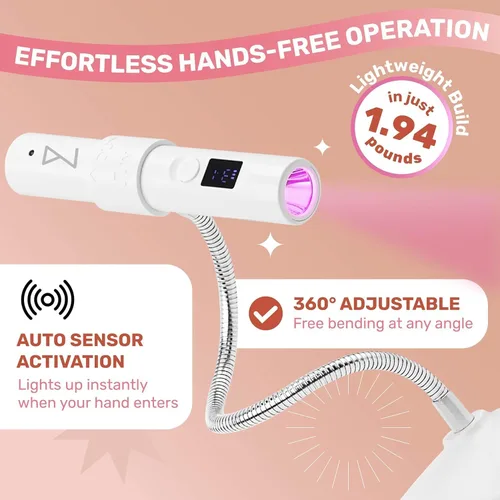 Miniatura 5 de M - GlamCure GO Lámpara de curado de uñas con tecnología Focus Beam, pantalla táctil - Luz LED y UV para uñas - Lámpara de curado para uñas de gel