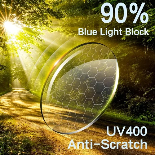 Miniatura 2 de Lentes de luz azul, ultraligeros unisex, bloqueo del 90% + UV400, lentes HD antirreflejos, lentes de lectura aptos para múltiples escenarios.