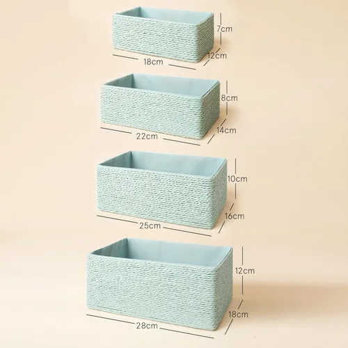 Miniatura 4 de LA JOLIE MUSE - Juego de 4 cestas de almacenamiento Verde claro