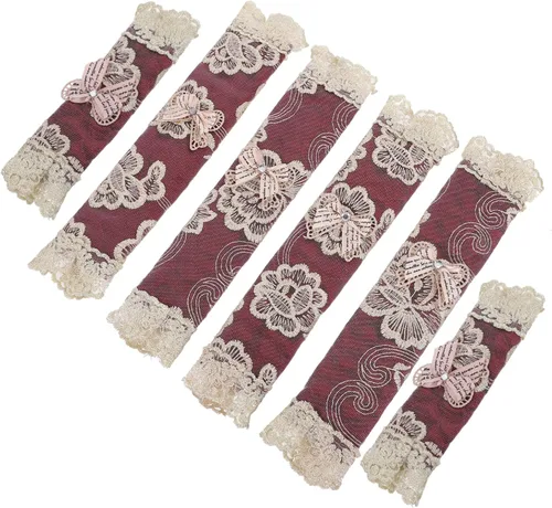 Miniatura 10 de Juego de 6 fundas para manijas de refrigerador, color beige, guantes para microondas, horno, lavavajillas, puerta, lavables, resistentes a