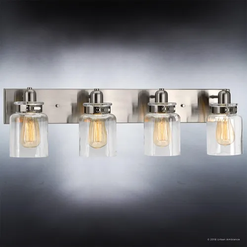 Miniatura 3 de Urban Ambiance Lámpara de tocador de baño moderna de lujo, tamaño grande: 8.625 pulgadas de alto x 30.25 pulgadas de ancho, con elementos
