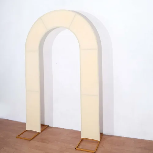 Miniatura 8 de Efavormart - Funda de arco abierto de elastano beige de 7 pies, doble cara, ajuste cómodo, en forma de U, para bodas escandalosas y decoración