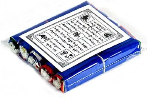 Miniatura 3 de Oma Buda Banderas tibetanas de oración de Nepal, juego de diez banderas, juego de 5 rollos - 50 unidades - OMA FEDERAL (TM)
