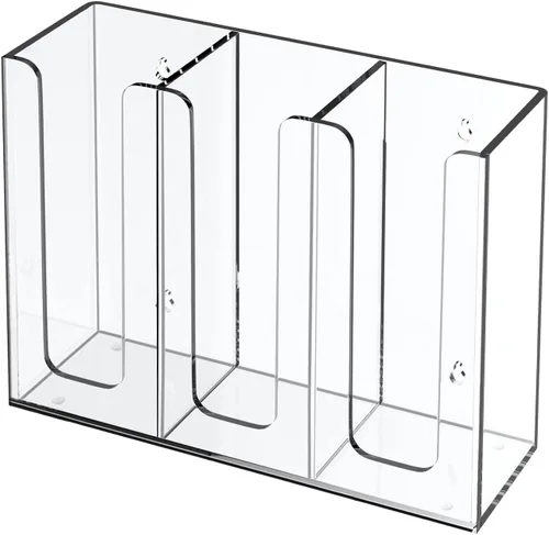 Miniatura 9 de Richboom Soporte organizador de almacenamiento acrílico para taza de café y tapa, 2 compartimentos, transparente