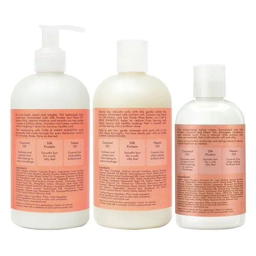 Miniatura 2 de SheaMoisture Hidratar y definir champú, acondicionador y leche de peinado para el cuidado del cabello rizado coco e hibisco con manteca de karité