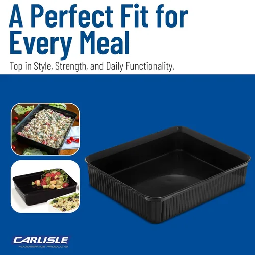 Miniatura 7 de Carlisle FoodService Products Black Deli Crock – 811203 Deli Tray for Refrigerator, Rectangular Food Storage for Cold Items, Commercial Buffet Use