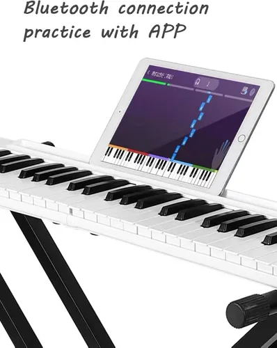 Miniatura 2 de Piano eléctrico plegable de 88 teclas, piano digital portátil semiponderado, recargable con altavoces duales integrados con pedal Bluetooth 5.0 MIDI