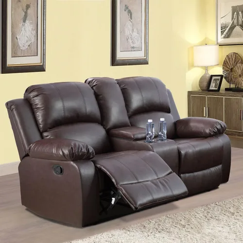 Miniatura 11 de Juego de sala de Estar reclinable de 3 piezas, juego de sofá reclinable Manual para conjunto de muebles de sala de Estar, con consola de Gris oscuro