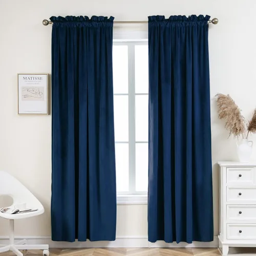 Miniatura 18 de PLEASANT BOULEVARD Cortinas de terciopelo [2 paneles] elegantes para sala de estar, dormitorio, cuarto de bebé, cortinas para oscurecer