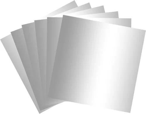 Miniatura 4 de Papel de cartulina metálica negra, 30 piezas de 12 x 12 pulgadas (250 GSM) - Tablero de aluminio, superficie con acabado espejo, perfecto para Negro