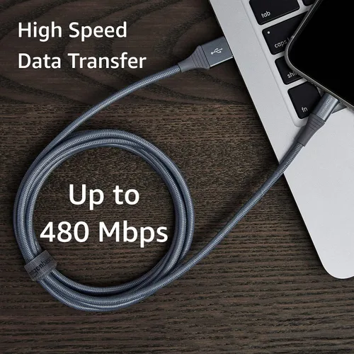 Miniatura 7 de Amazon Basics - Cable Lightning de nailon trenzado doble a USB, colección avanzada, cargador para iPhone certificado MFi