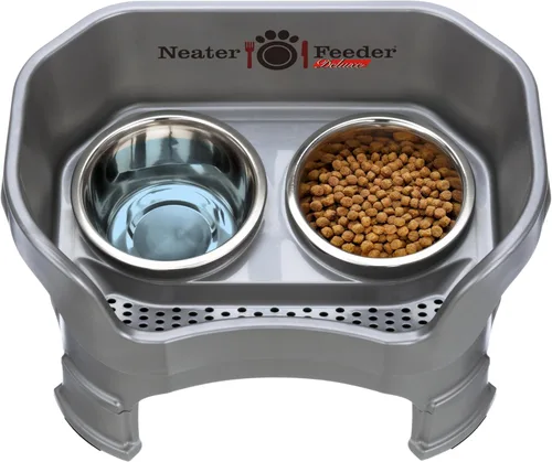 Miniatura 8 de Neater Feeder Deluxe - Soporte de tazón elevado para perro mediano, antidesorden y antiderrames, de Estados Unidos, extensiones en las patas, juego