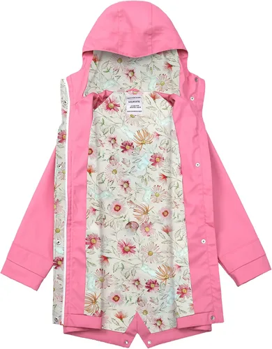 Miniatura 3 de SOLOCOTE Chaqueta impermeable de goma con capucha para niños, impermeable, resistente al viento, talla 5-14 años