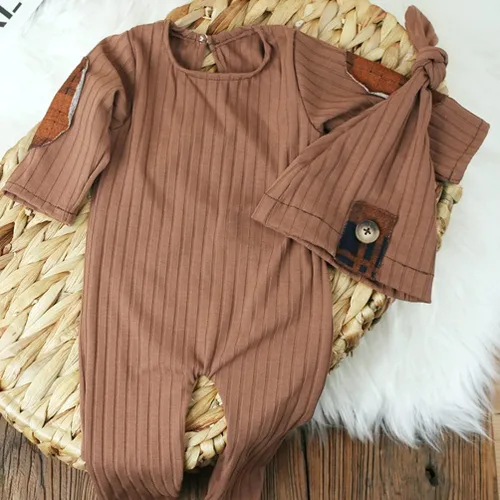 Miniatura 7 de Moda recién nacido niños niñas bebé sesión de fotos accesorios trajes ganchillo ropa sombrero de cola larga pantalones accesorios de fotografía