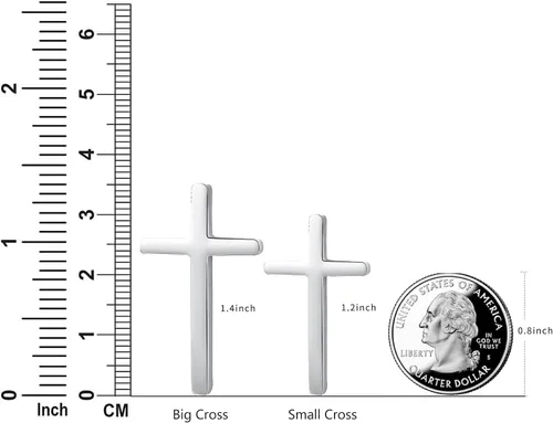 Miniatura 7 de GAVU Collar de cruz cristiana para hombre, collar con colgante de cruz de acero inoxidable plateado y negro dorado para hombres y mujeres