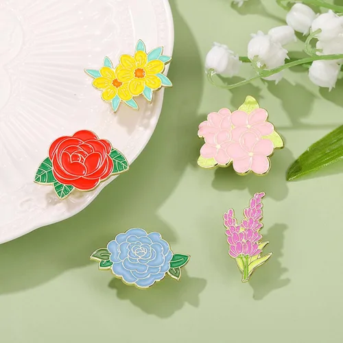 Miniatura 2 de TIDOO Cute Sunflower Flower Enamel Pin Set Anime Lily Plant Pins Aesthetic for Backpacks Clothes Hat Decor Flower Girl Gift