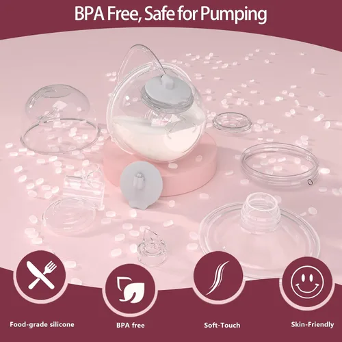 Miniatura 3 de CaraCups portátiles de 17 mm para recolección de leche, copas de recolección manos libres compatibles con Spectra S1/S2/9 Plus/SG, aptas para bombas