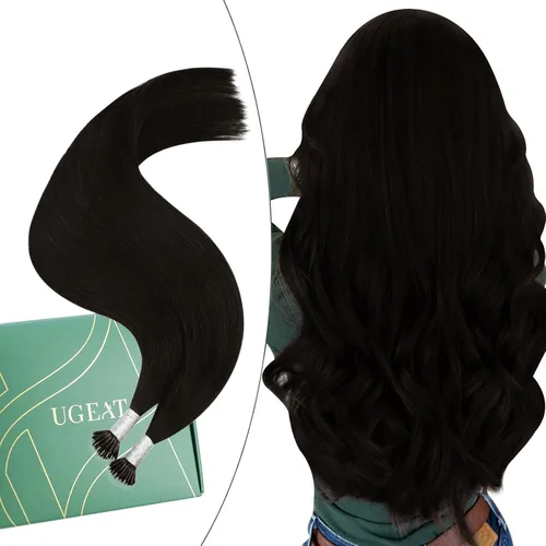 Miniatura 47 de Ugeat - Extensiones de cabello humano con microanillo, 14 pulgadas, extensiones de cabello Remy con microcuentas de 1 gm/hebra, 50 gms, extensiones