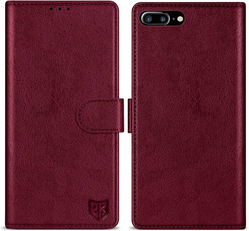 Miniatura 19 de ZZXX Funda tipo cartera para iPhone 7 Plus/iPhone 8 Plus con bloqueo RFID, ranura para tarjetas, función atril, cierre magnético, funda protectora