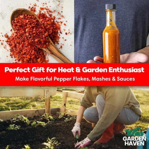 Miniatura 5 de Carolina Reaper Ghost Pepper - Kit de cultivo todo en uno - Semillas de la segadora de Bhut Jolokia, crece los pimientos más calientes, kit