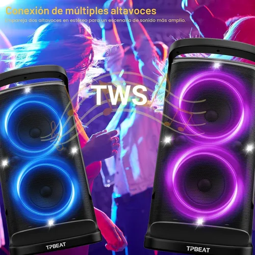 Miniatura 4 de QxbJoy Altavoz Bluetooth Portátil: Sonido Potente de 160W de Pico, Bajo Profundo Inalámbrico, Boombox Grande, Subwoofer Grande, 15 Horas de Duración